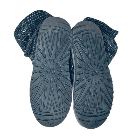 UGG Australia Cardy Knit Button Boots Gray Sparkle Size 9 - Picture 7 of 9